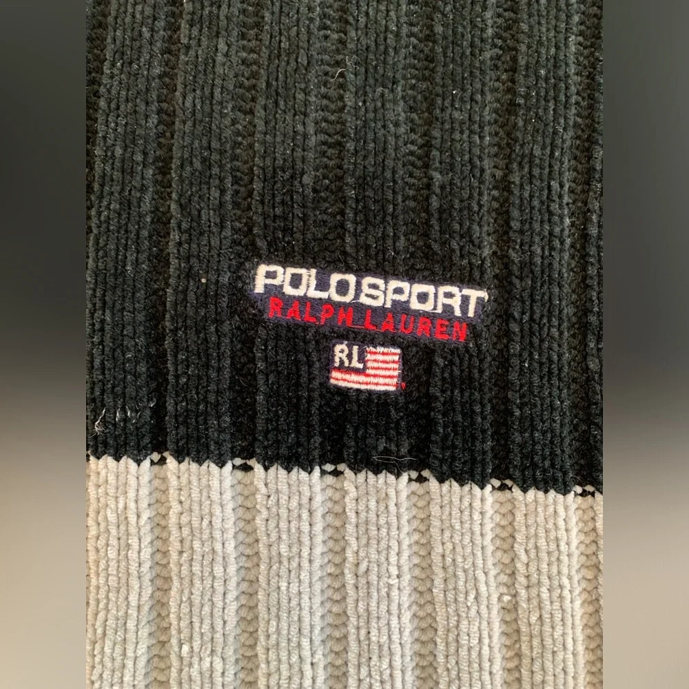 Vintage Polo‎ Sport Ralph Lauren Crewneck Knit Sweater Men’s XL Black/Grey